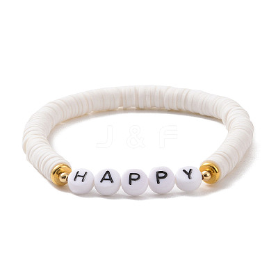 4Pcs 4 Style Polymer Clay Heishi Surfer Stretch Bracelets Set X1-BJEW-TA00261-1