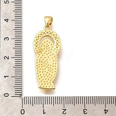 Religion Themed Rack Plating Brass Micro Pave Cubic Zirconia Pendants KK-L226-007G-24-1