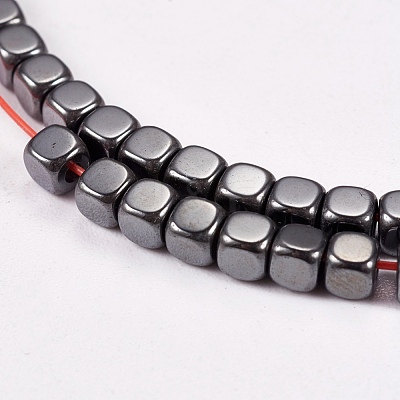 Non-magnetic Synthetic Hematite Beads Strands G-J172-3x3mm-04-1