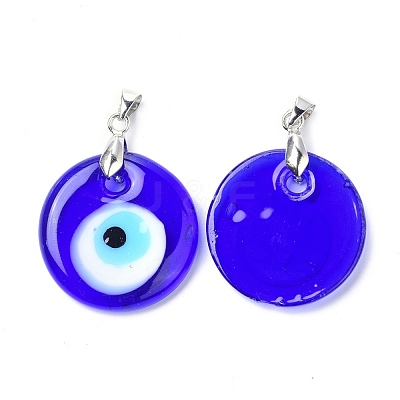 Handmade Evil Eye Lampwork Pendants LAMP-C001-02B-1