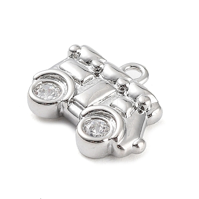Brass Micro Pave Cubic Zirconia Pendants KK-K276-05P-1