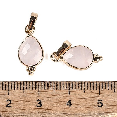 Natural Rose Quartz Faceted Pendans KK-L218-004G-03-1