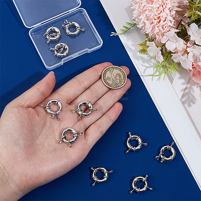 10Pcs Rack Plating Brass Spring Ring Clasps KK-PH0015-32-1