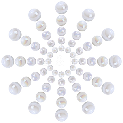 100Pcs 5 Styles ABS Plastic Imitation Pearl Beads KY-CJ0002-03-1
