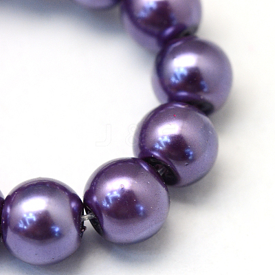 Baking Paint Pearlized Glass Pearl Round Bead Strands X-HY-Q330-8mm-59-1