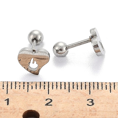 Tarnish Resistant 201 Stainless Steel Barbell Cartilage Earrings LS-EJEW-R147-36-1