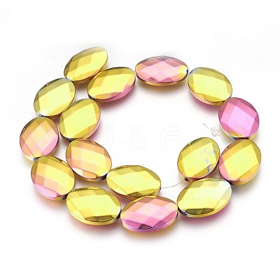 Electroplated Non-magnetic Synthetic Hematite Beads Strands G-P392-V10-1