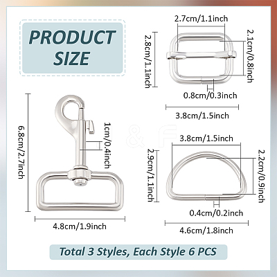 6Pcs Iron D Rings FIND-PH0024-07-1