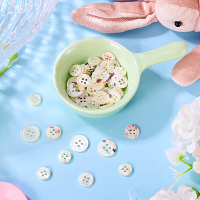45Pcs 3 Style 4-Holes Shell Buttons BUTT-TA0001-27-1