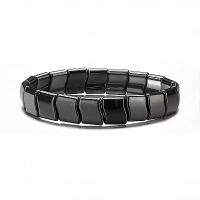 Synthetic Non-magnetic Hematite Beads Stretch Bracelets for Men PZ7053-2-1