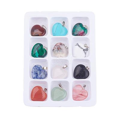 Natural & Synthetic Mixed Gemstone Pendants G-S045-11-B-1