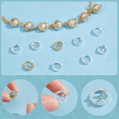 32Pcs 4 Style Brass Bead Frame KK-NB0003-46-1