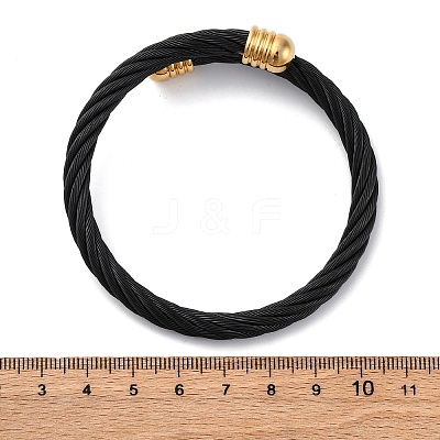 304 Stainless Steel Torque Bangles for Women Men BJEW-G584-18G-01-1