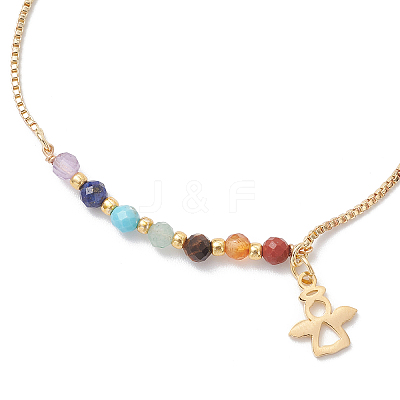 Chakra Brass Box Chain Slider Bracelets BJEW-JB12602-01-1