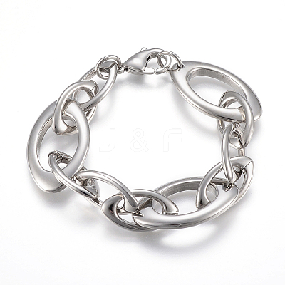 304 Stainless Steel Chain Bracelets BJEW-I252-02P-1