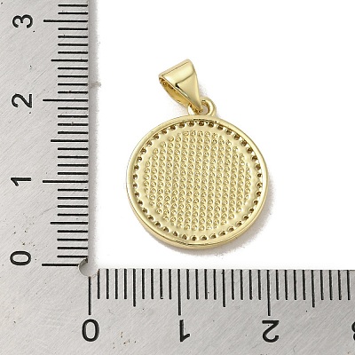 Brass Micro Pave Clear Cubic Zirconia Pendants KK-I708-03A-G-1