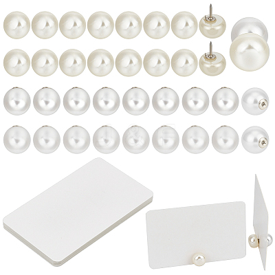 20Pcs ABS Plastic Pearl Pin JEWB-BC0001-16B-1