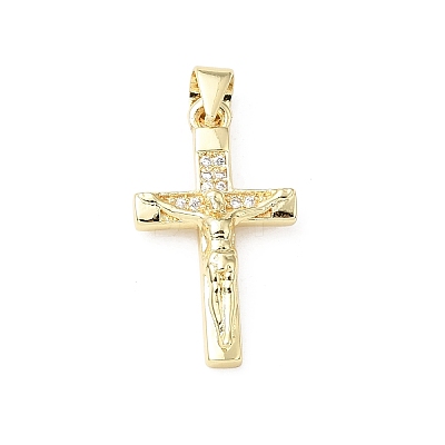 Easter Brass Micro Pave Clear Cubic Zirconia Pendants KK-E799-05F-G-1