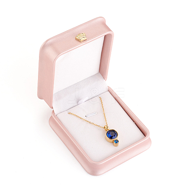 PU Leather Necklace Pendant Gift Boxes X-LBOX-L005-F02-1
