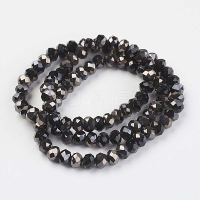 Electroplate Opaque Glass Beads Strands EGLA-A034-P6mm-P01-1
