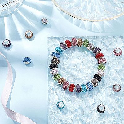 60pcs 10 colors 304 Stainless Steel European Beads FIND-DC0001-26-1
