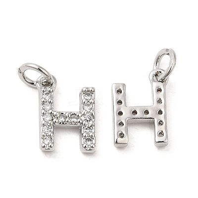 Brass Micro Pave Grade AAA Cubic Zirconia Charms ZIRC-P067-11P-H-NR-1