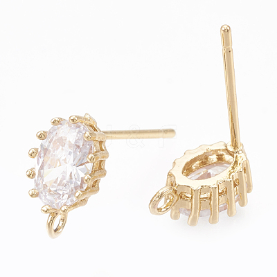 Brass Stud Earring Findings KK-S348-117-1
