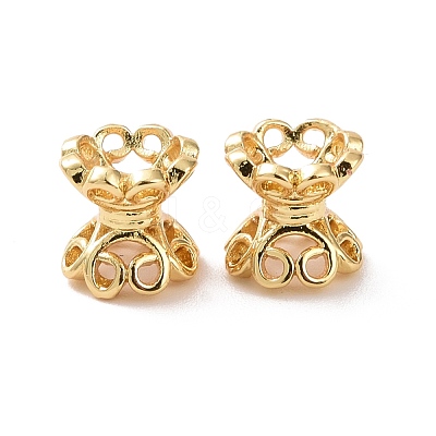 Eco-friendly Brass Double Bead Caps KK-D079-07G-1