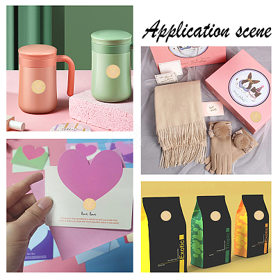 1 Inch Thank You Sticker Self-Adhesive Kraft Paper Gift Tag Stickers DIY-GL0001-05-11-1