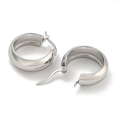 Tarnish Resistant 202 Stainless Steel Hoop Earrings EJEW-H003-38P-06-1