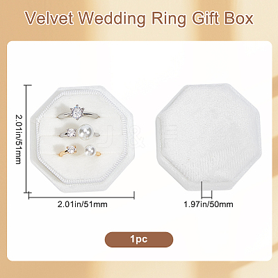 Velvet Cover Plastic Couple Ring Box VBOX-WH20001-02A-1