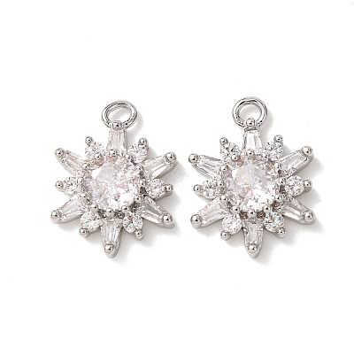 Brass Micro Pave Cubic Zirconia Pendants KK-A295-05P-1