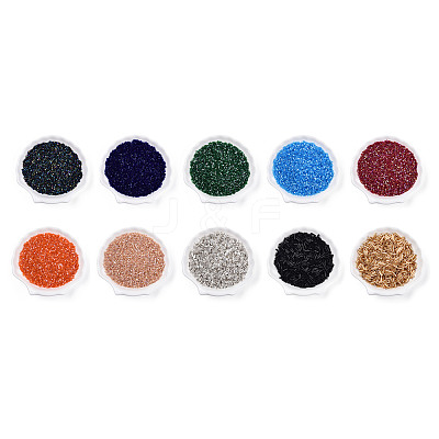 FGB Mixed Grade A Glass Bugle Beads & Hexagon Two Cut Beads GLAA-N001-01-1