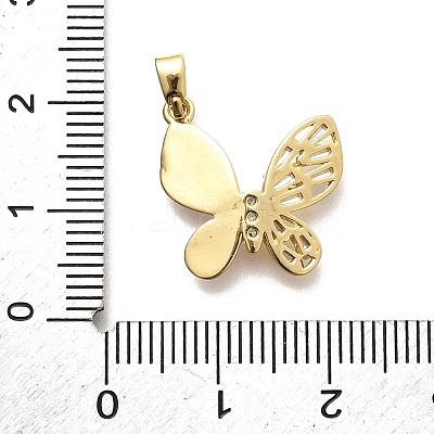 Brass Clear Cubic Zirconia Pendants KK-B187-01G-01A-1