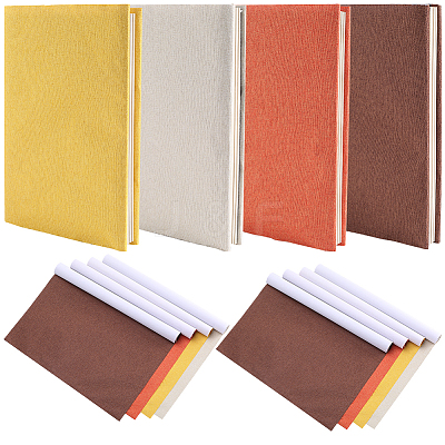 8 Sheets 4 Colors Linen Book Covers DIY-CP0010-67A-1