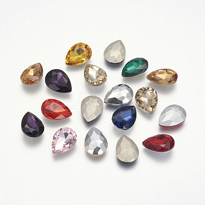 Glass Pointed Back Rhinestone Cabochons RGLA-A008-20x30mm-M-1