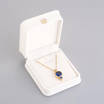 PU Leather Necklace Pendant Gift Boxes X-LBOX-L005-F04-1