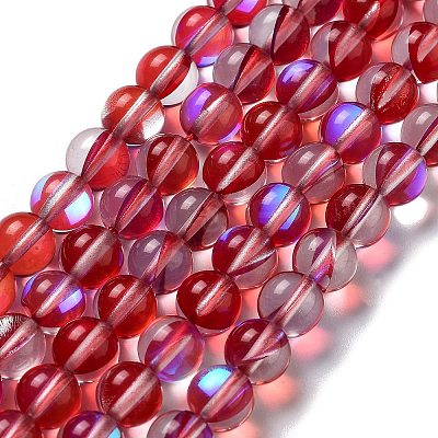 Synthetic Moonstone Beads Strands G-P528-J02-25-1