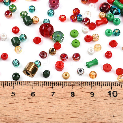 Christmas Theme Glass Seed Beads SEED-N007-13K-1