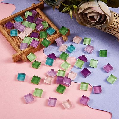 2 Bags 2 Colors Transparent Glass Cabochons GLAA-SZ0001-46C-1