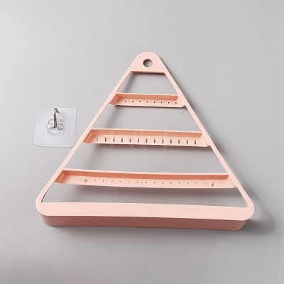 Triangle Plastic Jewelry Display Frame ODIS-WH0001-32B-1