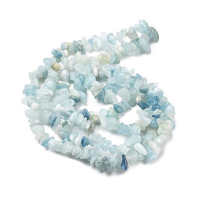 Natural Aquamarine Chip Beads Strands X-G-L154-19-1