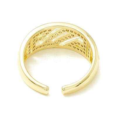 Clear Cubic Zirconia Hollow Open Cuff Ring for Women ZIRC-P096-24G-1