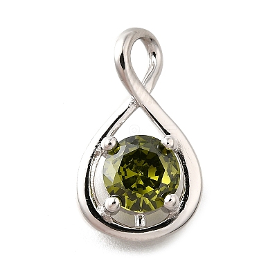925 Sterling Silver Pave Cubic Zirconia Pendants STER-V001-03P-08-1