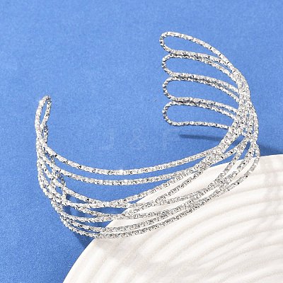 304 Stainless Steel Cuff Bangles for Women BJEW-Z155-05P-1