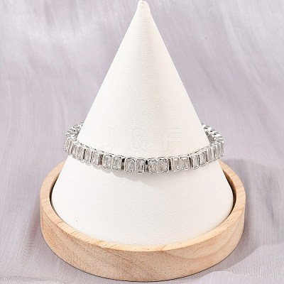 Brass Pave Clear Cubic Zirconia Tennis Bracelets for Women KK-CBA68DA-12P-1