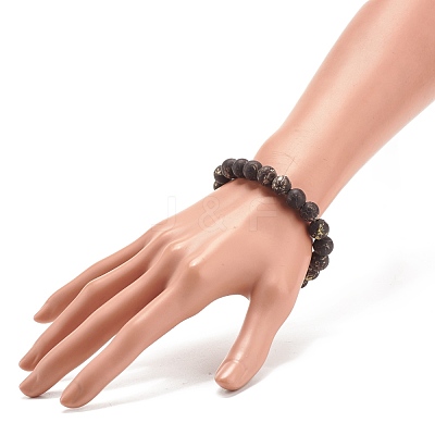 4Pcs 4 Size Natural Agate Round Beaded Stretch Bracelets Set BJEW-JB08196-1