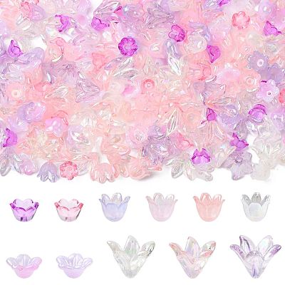 Mixed Styles Acrylic Bead Caps OACR-FS0002-50A-1