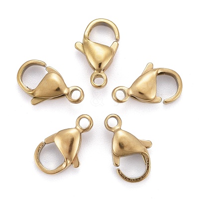 Ion Plating(IP) 304 Stainless Steel Lobster Claw Clasps STAS-H353-D-02G-1
