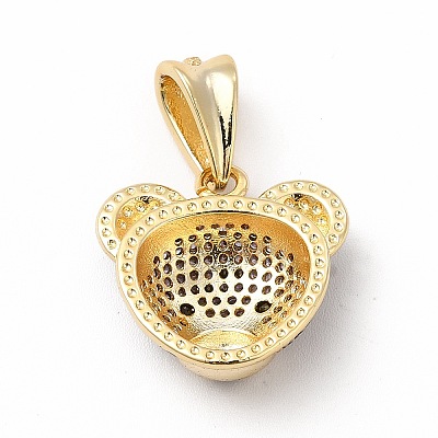 Rack Plating Brass Micro Pave Cubic Zirconia Pendants KK-G456-22G-1